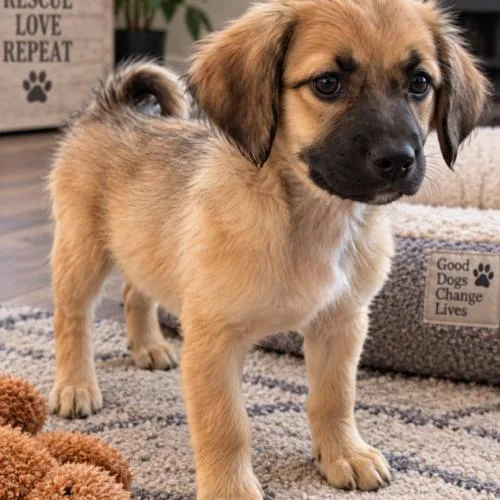 A baby small-sized male Brown / Chocolate German Shepherd Dog dog named Theodore for adoption in Coachella, CA