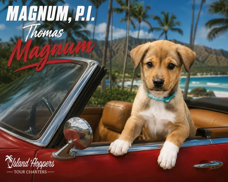 A baby medium-sized male Apricot / Beige Mixed Breed dog named Thomas Magnum for adoption in Winchester, KY
