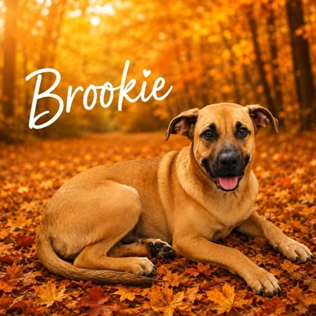 A young large-sized male Black Mouth Cur dog named Brookie for adoption in Wylie, TX