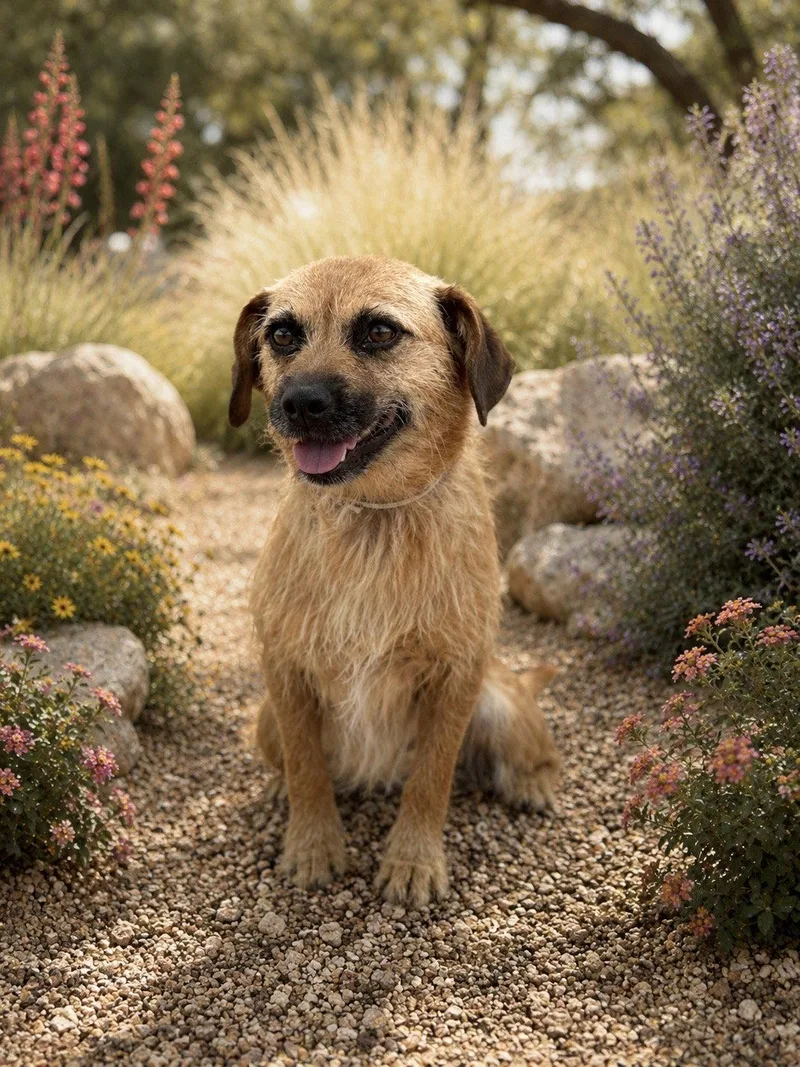 An adult small-sized female Border Terrier dog named Jackie for adoption in Helotes, TX