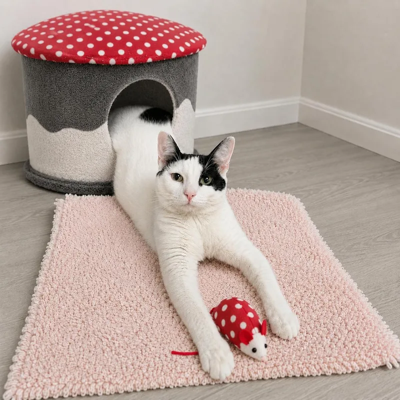 A young medium-sized female Black & White / Tuxedo Tuxedo cat named Minnie for adoption in Hillsboro, TX