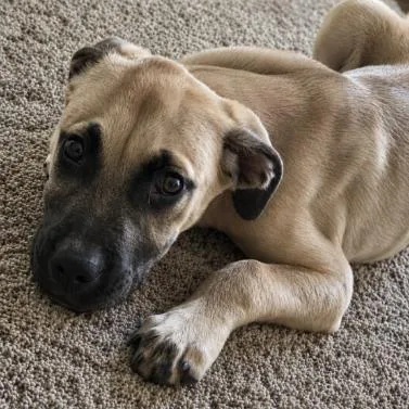 A baby small-sized female Yellow / Tan / Blond / Fawn Black Mouth Cur dog named Bambi for adoption in Fayetteville, GA