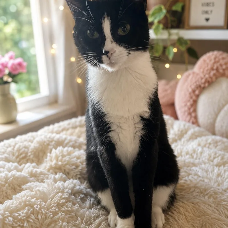 A young medium-sized female Domestic Short Hair cat named Scoobert for adoption in Anderson, SC