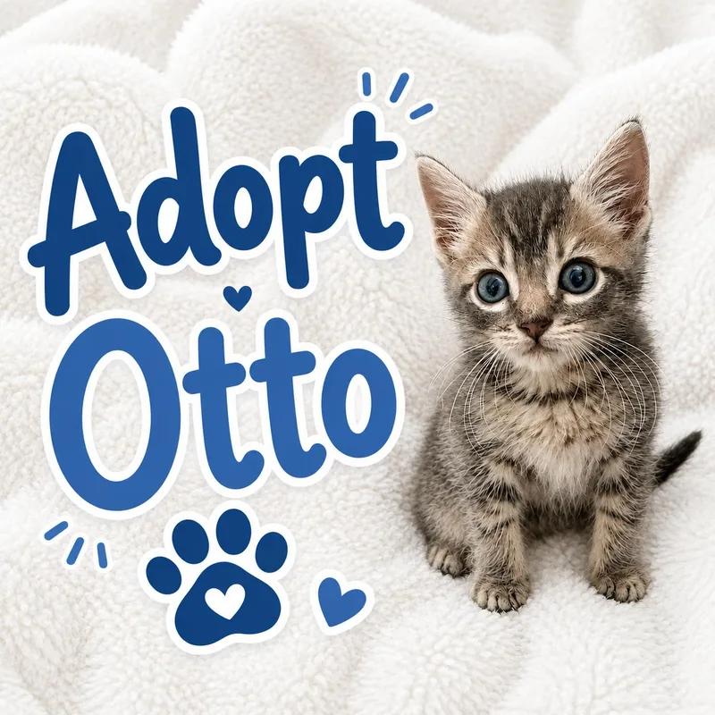 A baby small-sized male Domestic Short Hair cat named Otto for adoption in Long Beach, CA