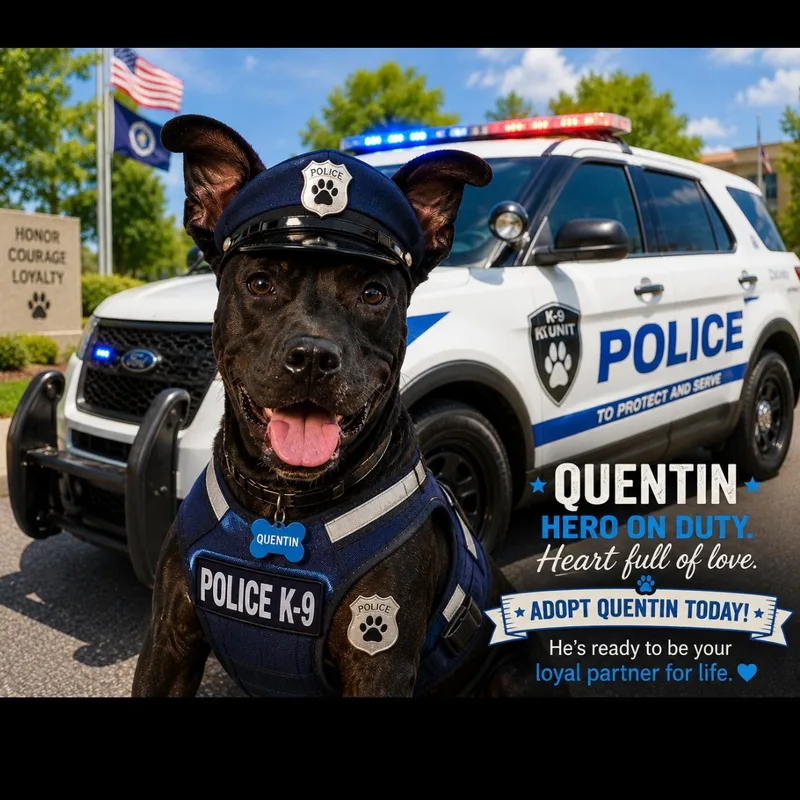 An adult medium-sized male Black Pit Bull Terrier dog named Quentin for adoption in CUMMING, GA