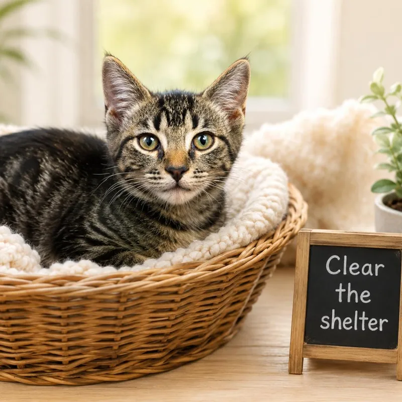 A baby small-sized male Black Domestic Medium Hair cat named Nacho for adoption in Columbiana, AL