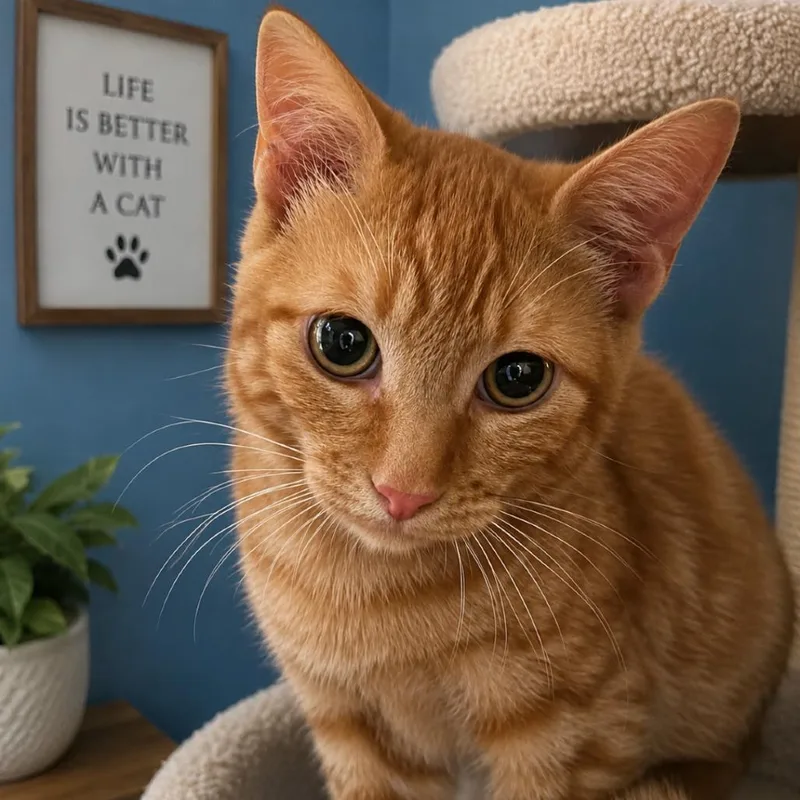 A baby small-sized male Orange / Red Domestic Short Hair cat named Detroit for adoption in Hemet, CA