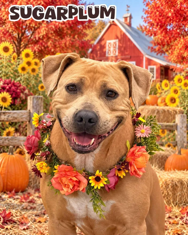 An adult large-sized female Mixed Breed dog named Sugarplum for adoption in Flint, MI