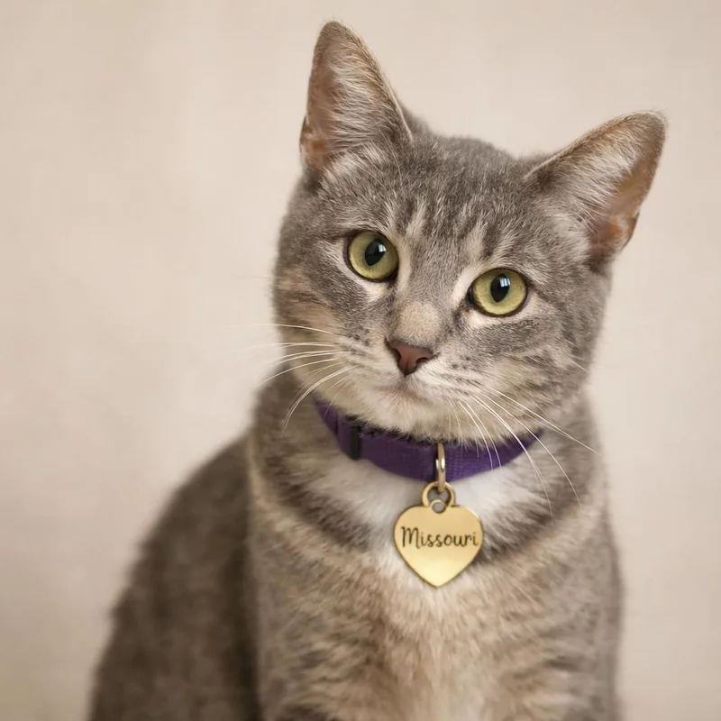 An adult small-sized female Gray / Blue / Silver Domestic Short Hair cat named Missouri for adoption in Hannibal, MO