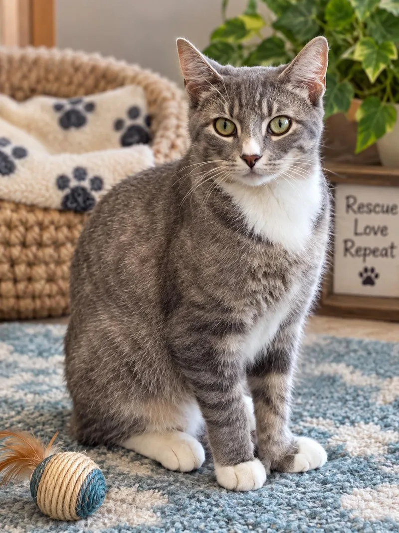 An adult medium-sized female Domestic Short Hair cat named Sue for adoption in Fulton, NY
