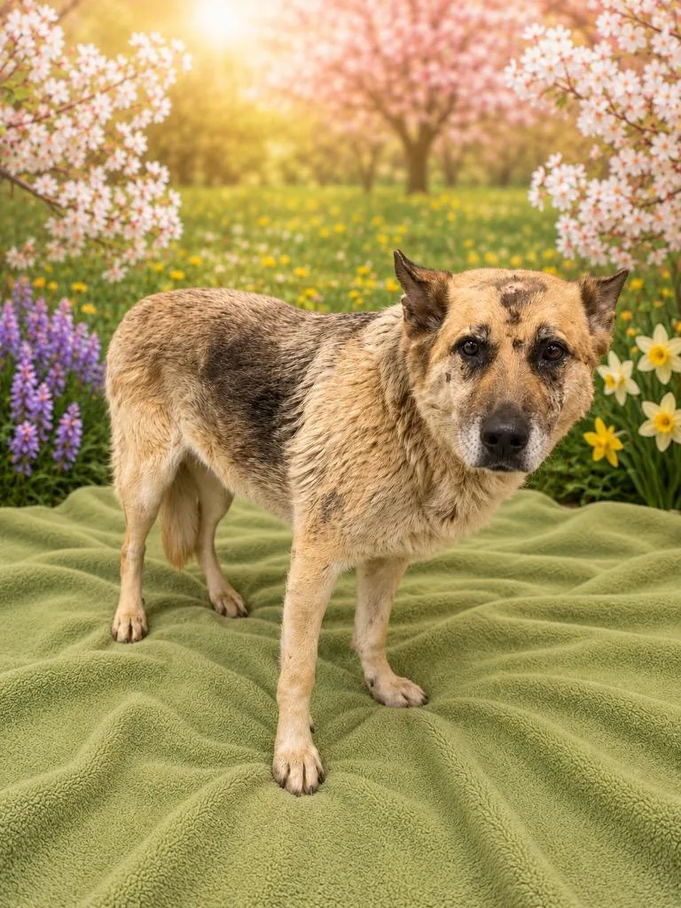 An adult large-sized female Terrier dog named Veda for adoption in Athens, TN