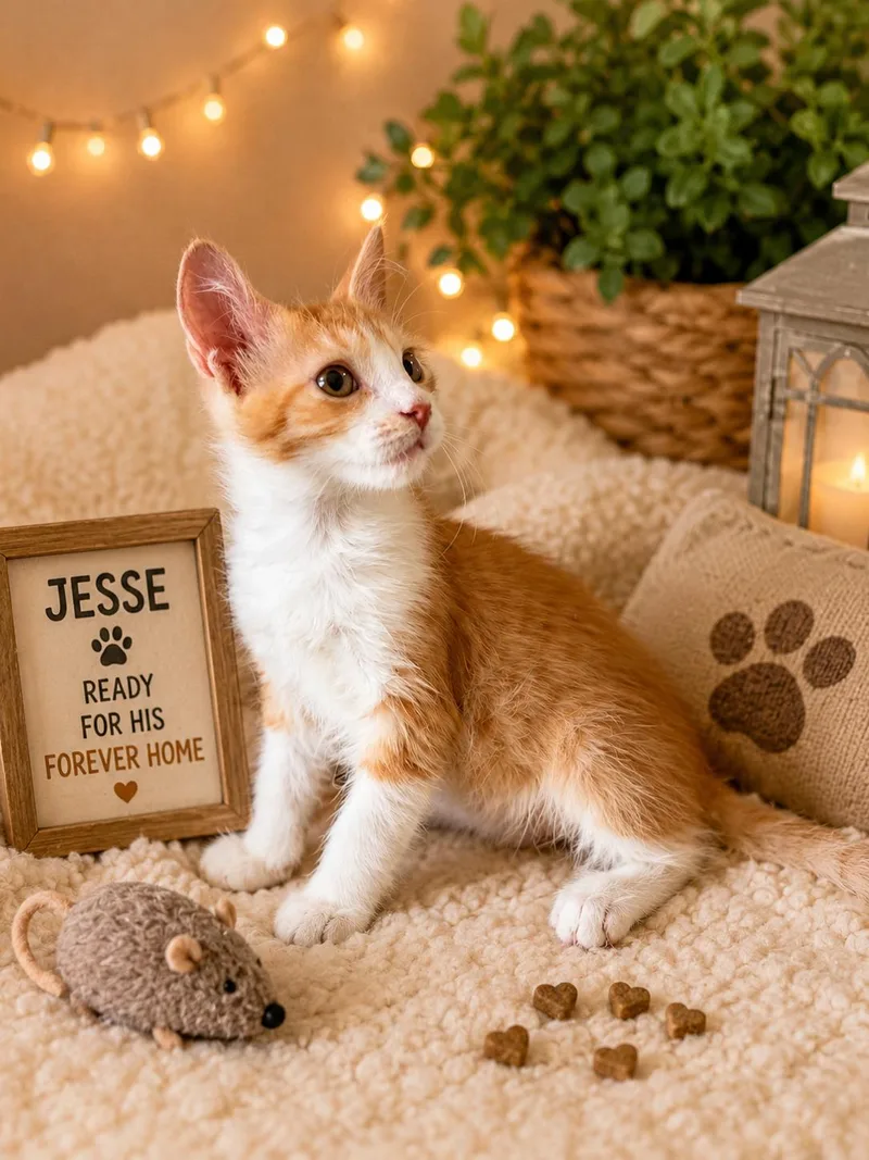 A baby small-sized male Domestic Short Hair cat named Jesse for adoption in Queen Creek, AZ