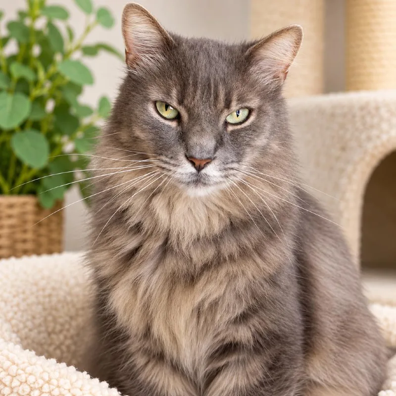 A senior small-sized male Domestic Long Hair cat named Lincoln for adoption in Hopkinton, MA