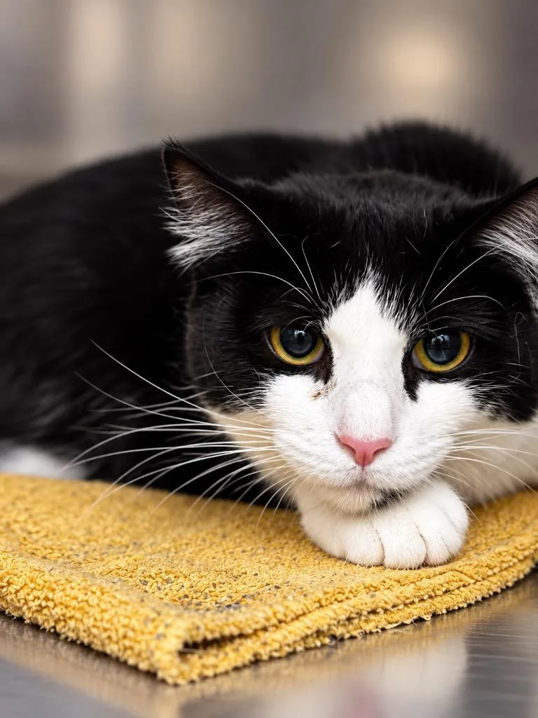 A baby medium-sized female Domestic Short Hair cat named Angela for adoption in Lima, OH
