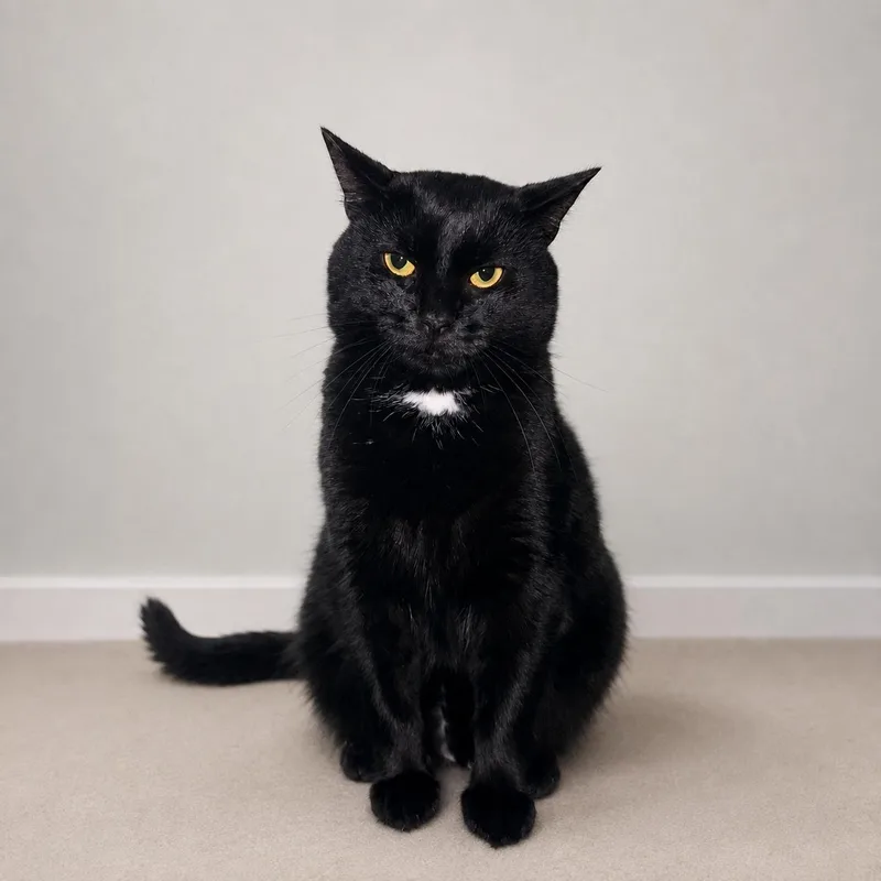 An adult medium-sized male Black Domestic Short Hair cat named Benson for adoption in Hillsborough, NJ