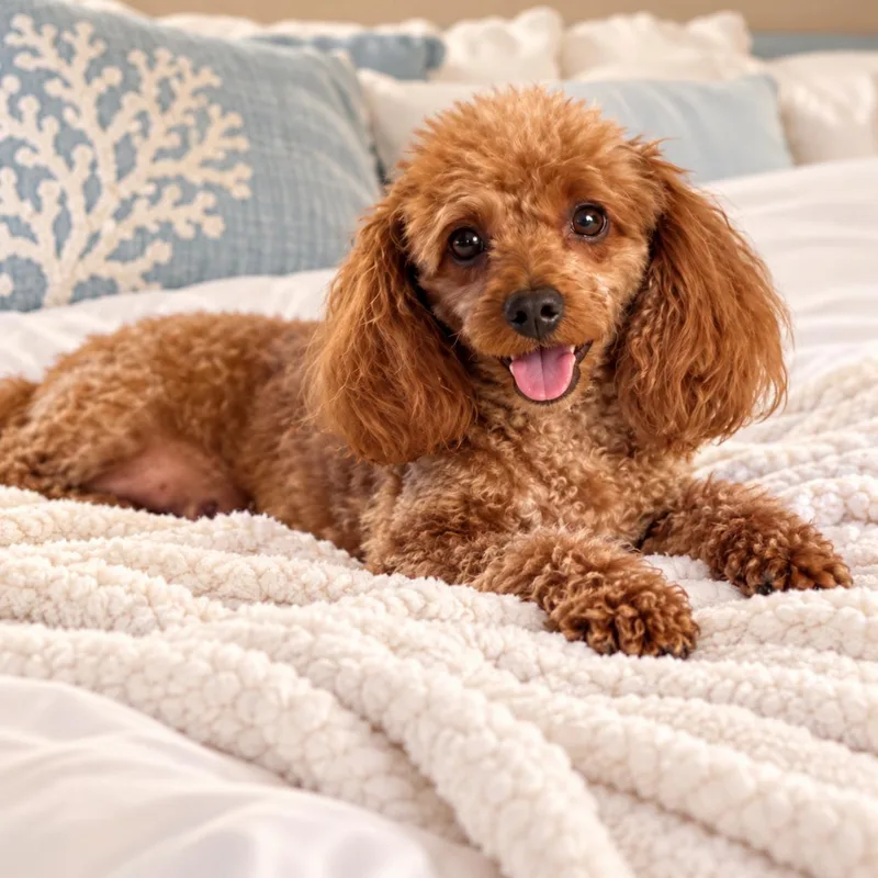 An adult small-sized female Golden Standard Poodle dog named A Bed to Sleep for adoption in Fort Myers Beach, FL
