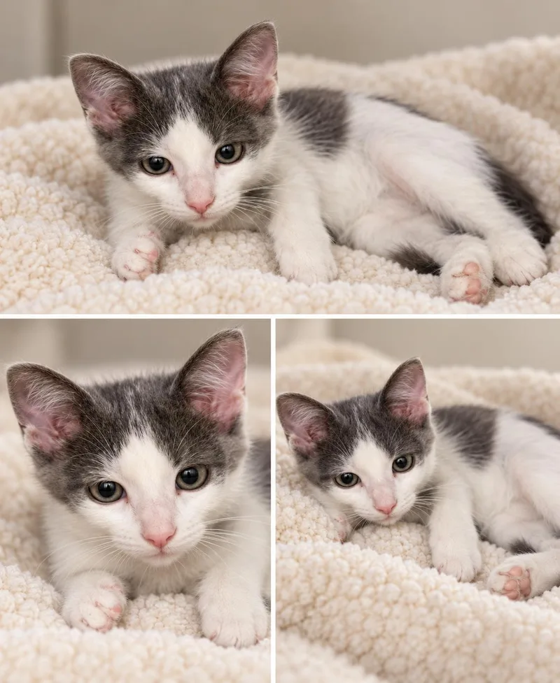 A baby medium-sized female Domestic Short Hair cat named Harmony for adoption in Kiln, MS