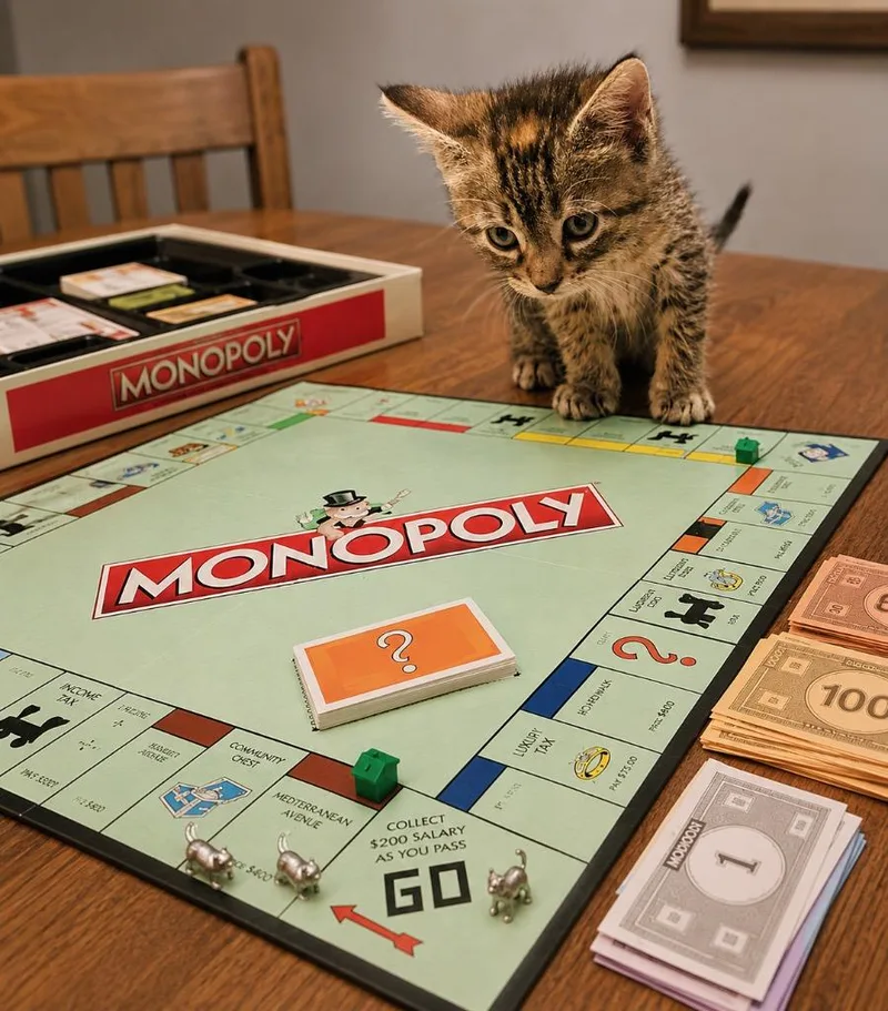 A baby medium-sized female Domestic Short Hair cat named Monopoly for adoption in Claremore, OK