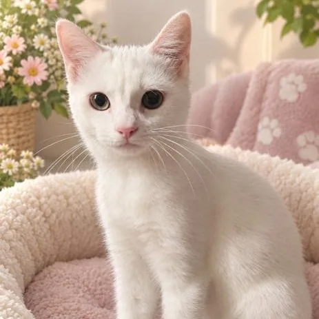 A baby small-sized female White Domestic Short Hair cat named Anna for adoption in Antioch, CA