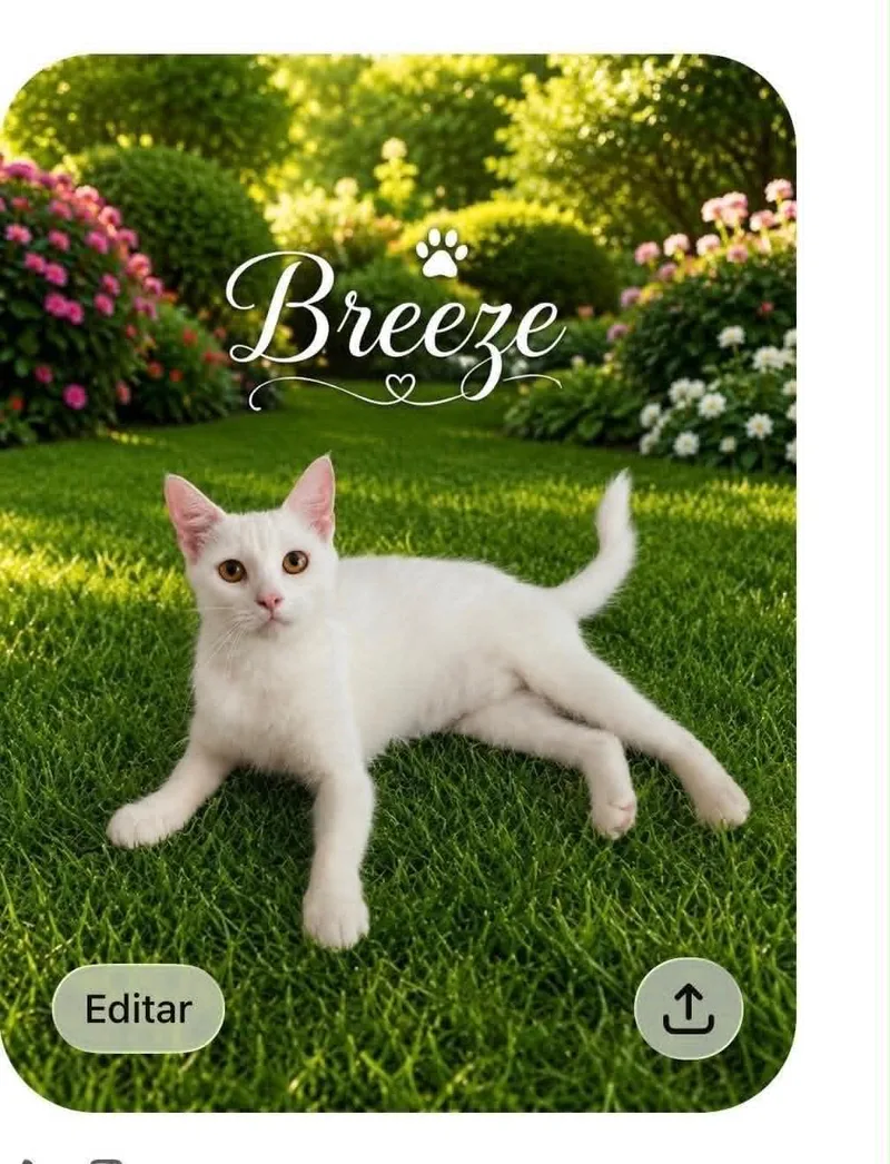 A young medium-sized female White Domestic Short Hair cat named Breeze for adoption in Warren, NJ
