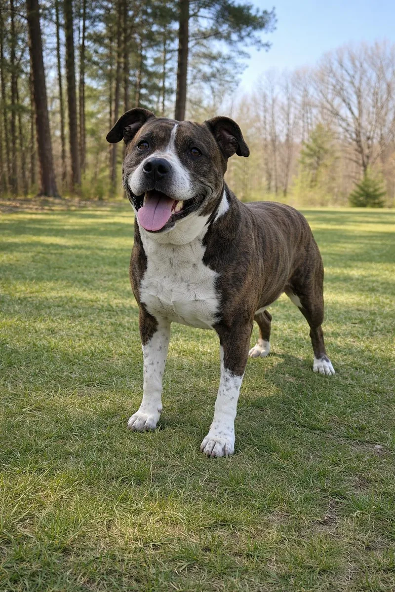 An adult large-sized male Pit Bull Terrier dog named Dexter for adoption in Nashville, TN