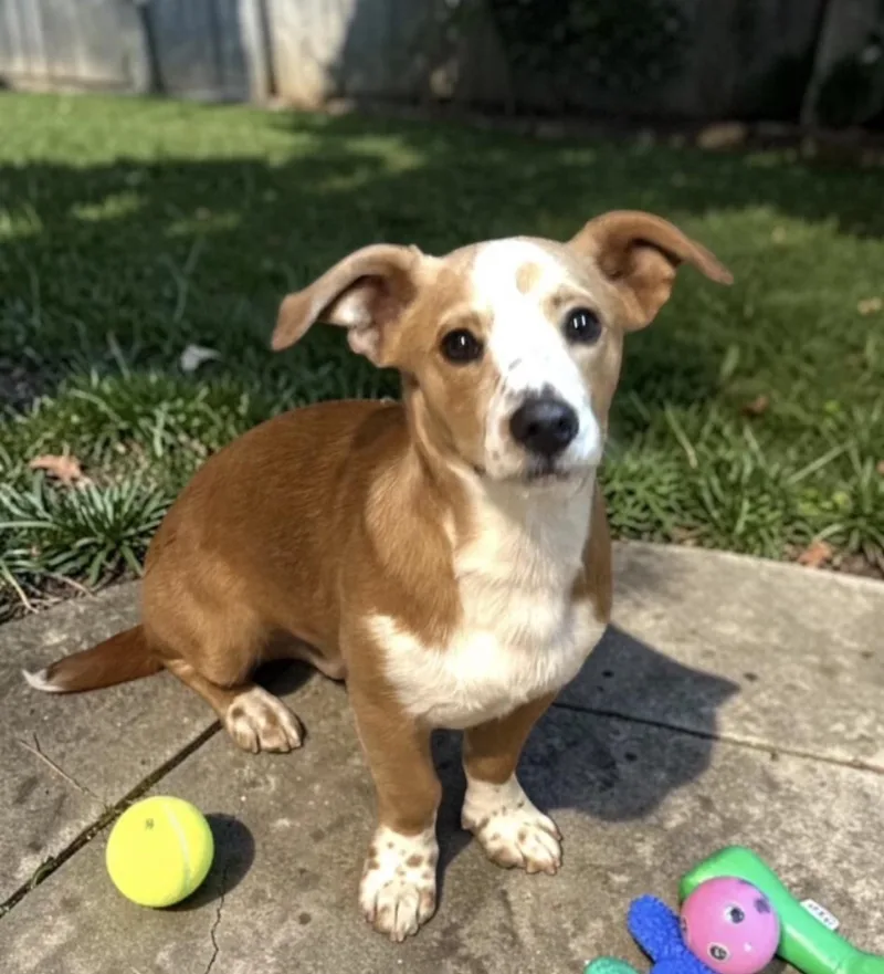 A baby small-sized male Apricot / Beige Corgi dog named Huxley for adoption in Oceanside, CA