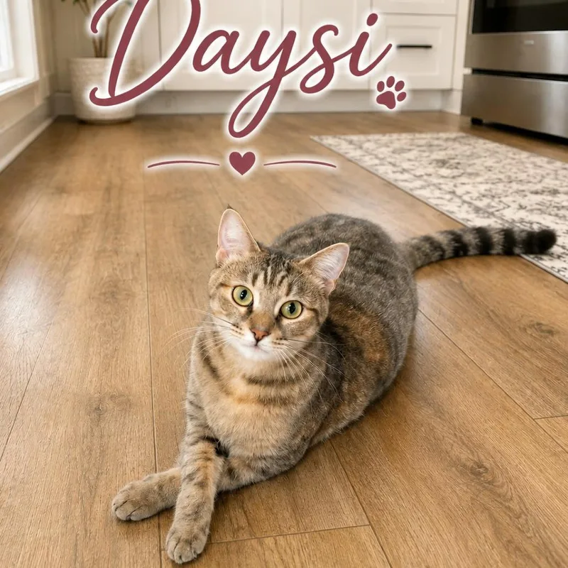 A young medium-sized female Torbie Domestic Short Hair cat named Daysi for adoption in Boston, MA