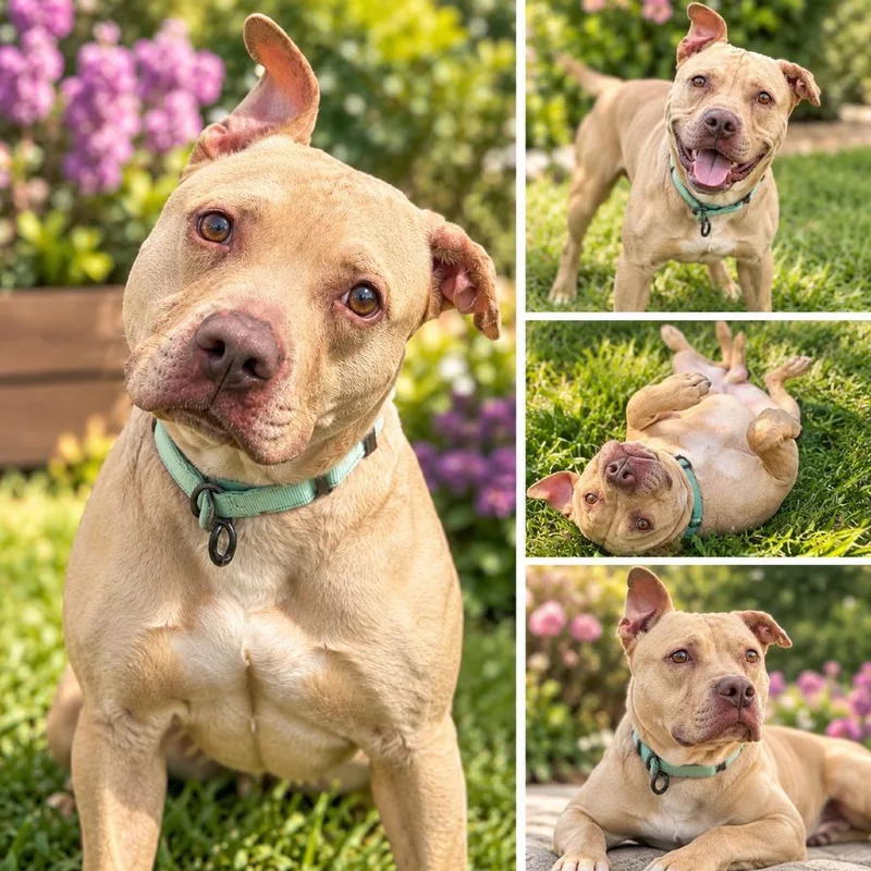 An adult medium-sized male Yellow / Tan / Blond / Fawn American Staffordshire Terrier dog named Ragnar for adoption in Uniontown, PA