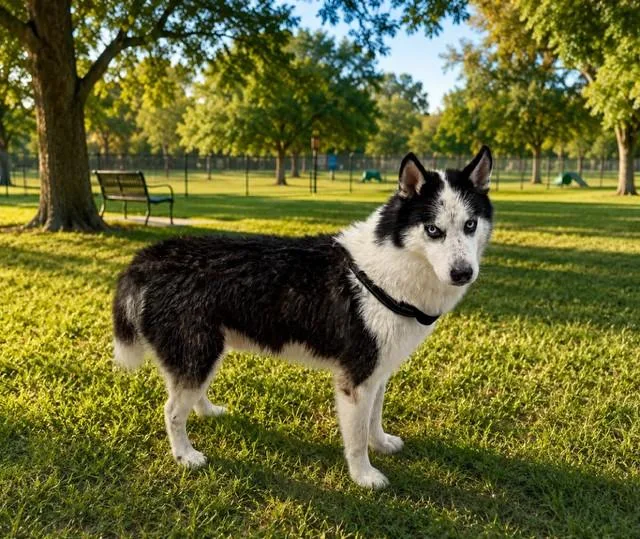 An adult medium-sized male Siberian Husky dog named Apache for adoption in Miami, FL