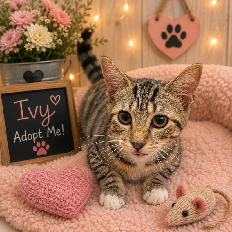 A baby small-sized female Brown / Chocolate Domestic Short Hair cat named Ivy for adoption in Waldorf, MD
