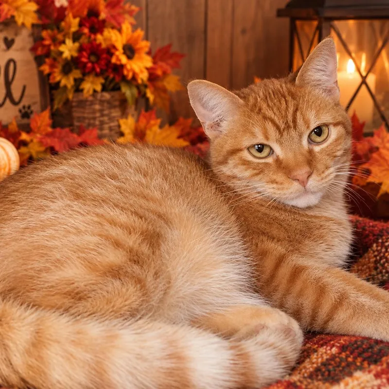 A young large-sized male Tabby (Orange / Red) Domestic Short Hair cat named Tommy for adoption in Susanville, CA