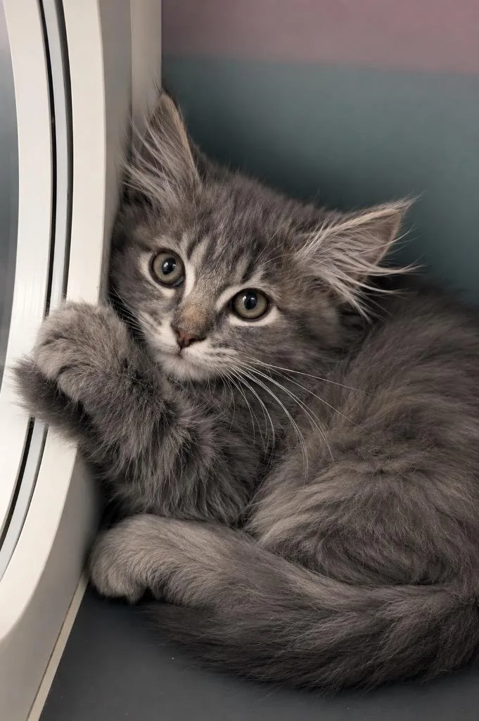 A baby large-sized female Domestic Short Hair cat named Zaney for adoption in Columbia, TN