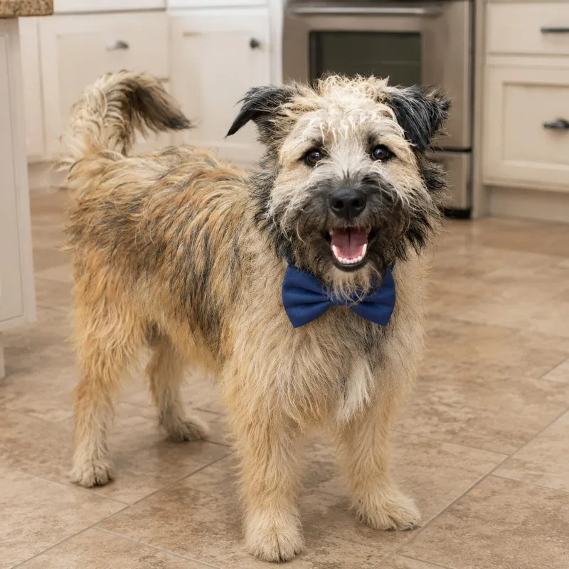 An adult medium-sized male Golden Shih poo dog named Benji for adoption in Crosby, TX