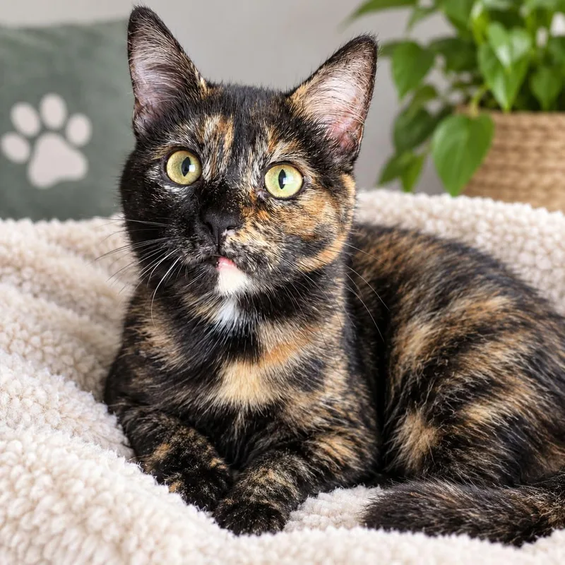 A baby medium-sized female Tortoiseshell Domestic Short Hair cat named River for adoption in Sioux Falls, SD
