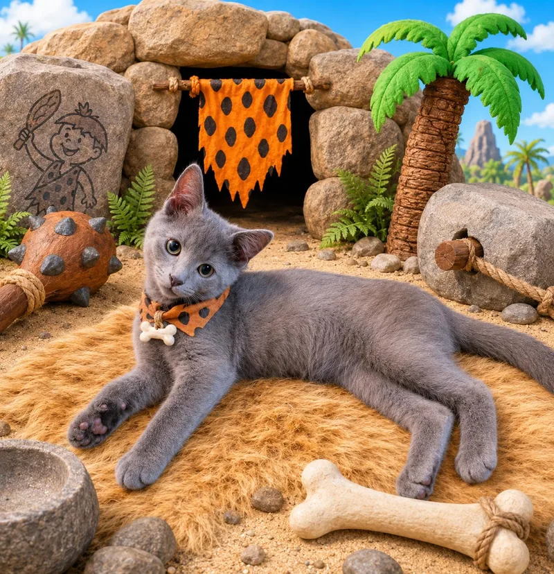 A baby medium-sized male Gray / Blue / Silver Domestic Short Hair cat named Bammbamm for adoption in Pickerington, OH