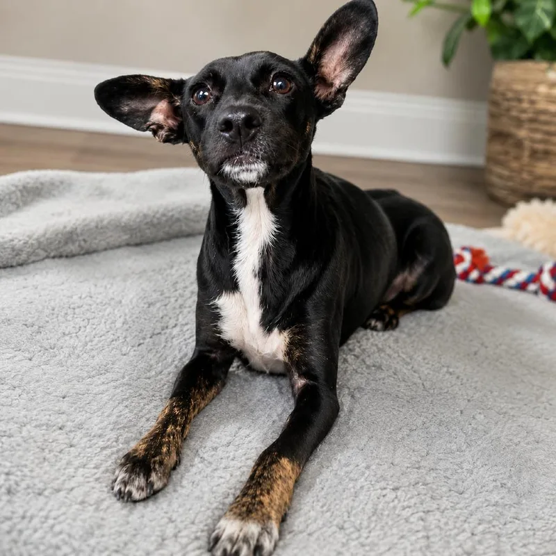 An adult small-sized female Black Basenji dog named Juniper for adoption in Hopkinton, MA