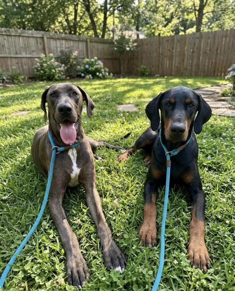A young large-sized male Bicolor Great Dane dog named Flash & Floyd for adoption in Claremont, CA