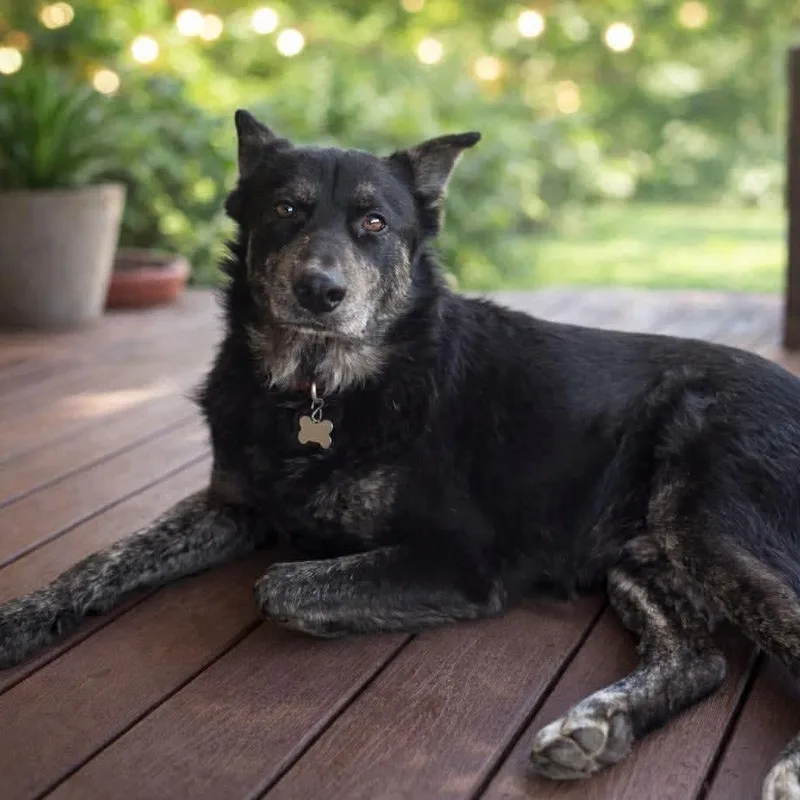 An adult large-sized male Black Australian Cattle Dog / Blue Heeler dog named Kyler for adoption in Jay, NY