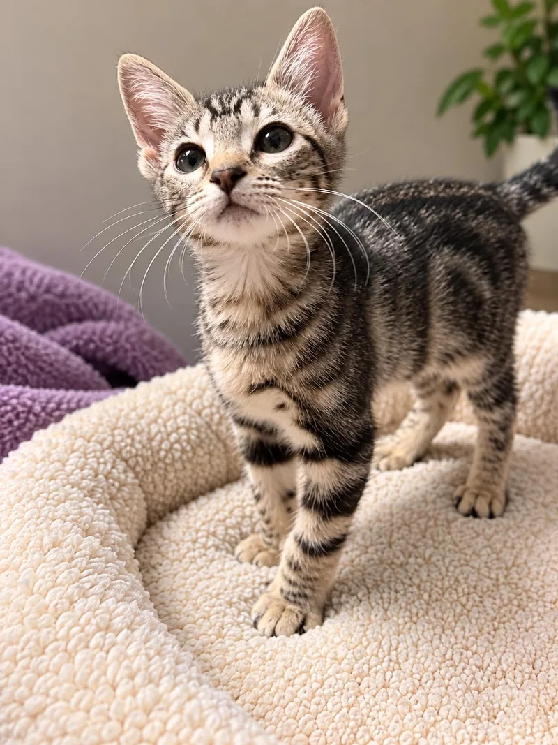 A baby small-sized female Domestic Short Hair cat named Dara for adoption in Rio Linda, CA