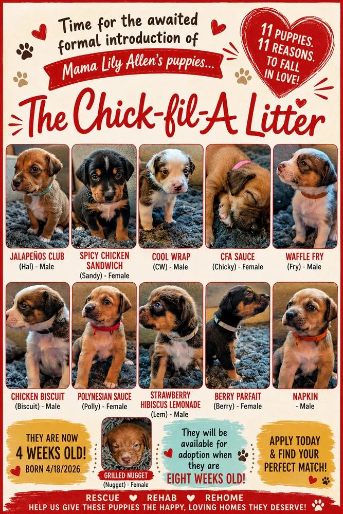A baby medium-sized female Mixed Breed dog named Polynesian Sauce Chickfila Litter for adoption in Columbus, OH