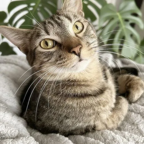 A young small-sized male Tabby (Gray / Blue / Silver) Domestic Short Hair cat named Cayman for adoption in Tampa, FL