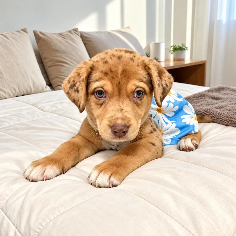A baby medium-sized female Labrador Retriever dog named Cappuccino for adoption in Fort Worth, TX