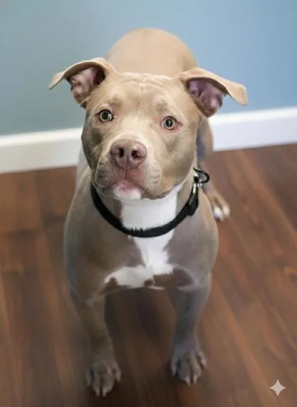 An adult large-sized male Pit Bull Terrier dog named Milo for adoption in Bowling Green, KY