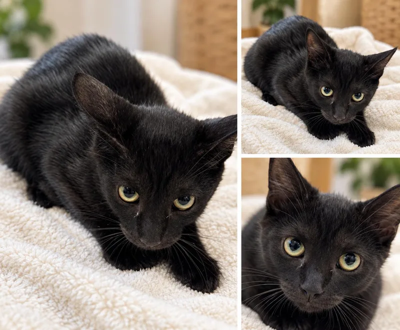 A baby medium-sized male Domestic Short Hair cat named Bowie for adoption in Kiln, MS