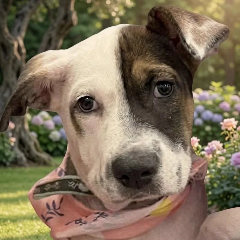 A baby medium-sized female White / Cream Labrador Retriever dog named Savanah for adoption in Washington, PA