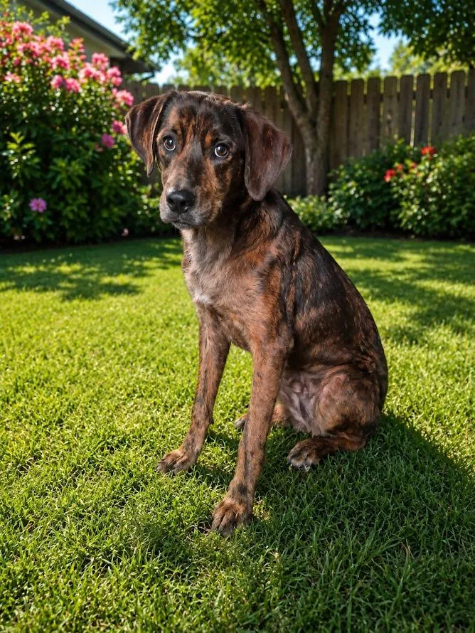 A young large-sized male Catahoula Leopard Dog dog named Beaux for adoption in Center, TX