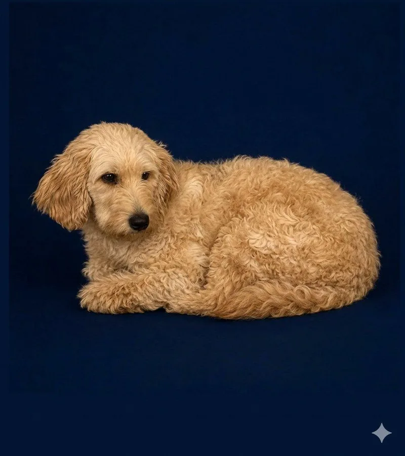 A young medium-sized female Golden Goldendoodle dog named Jade for adoption in Boca Raton, FL