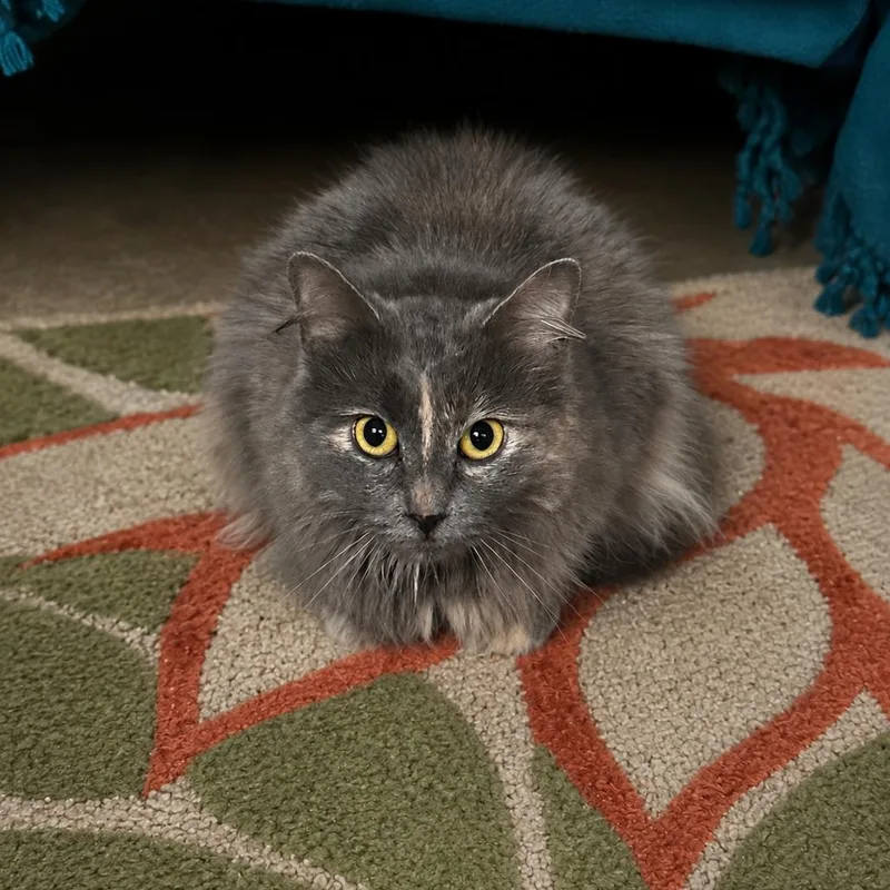 An adult small-sized female Calico Domestic Long Hair cat named Toonie for adoption in Wichita, KS