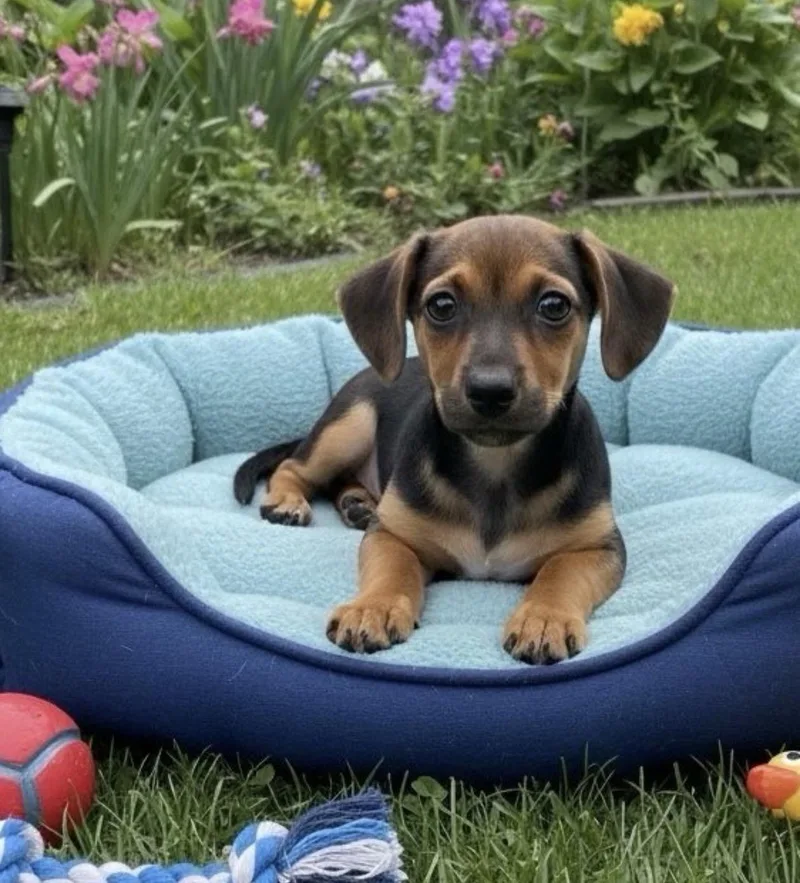 A baby small-sized male Tricolor (Brown, Black, & White) Chiweenie dog named Oliver for adoption in Oceanside, CA