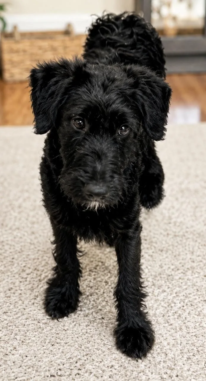 A baby medium-sized female Black Portuguese Water Dog dog named Bonnie for adoption in Tifton, GA